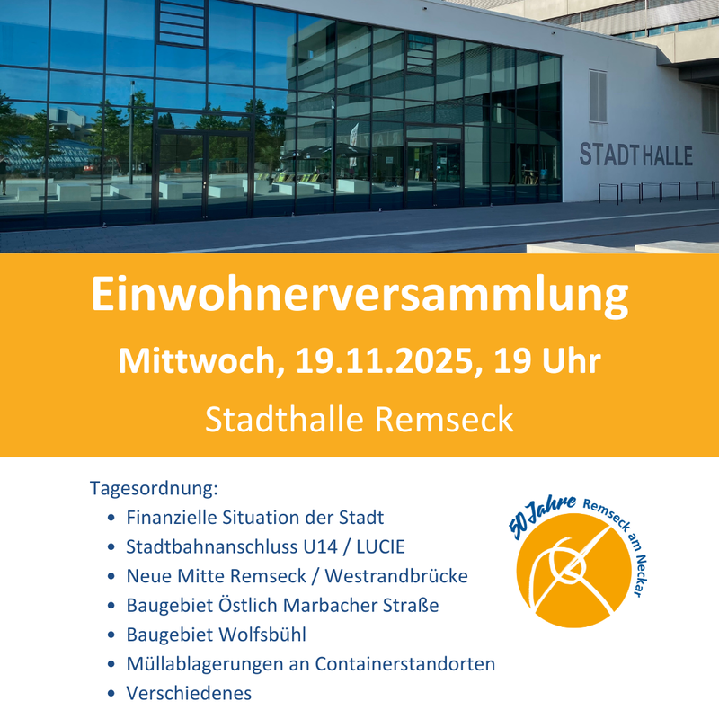Werbeplakat zur Einwohnerversammlung