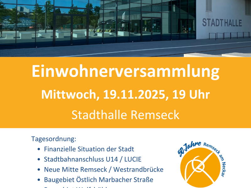 Werbeplakat zur Einwohnerversammlung