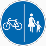 Verkehrschild getrennter Fuß- und Radweg.