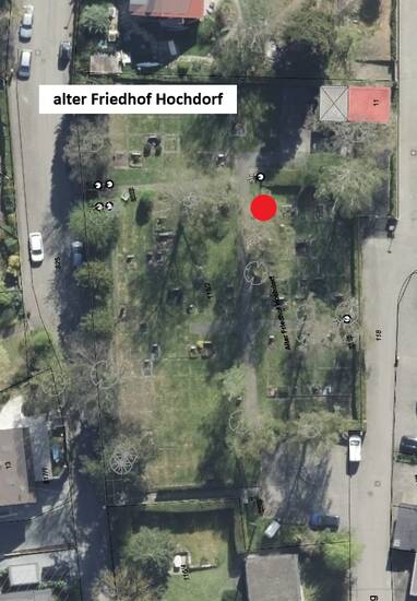 Luftbild alter Friedhof Hochdorf.