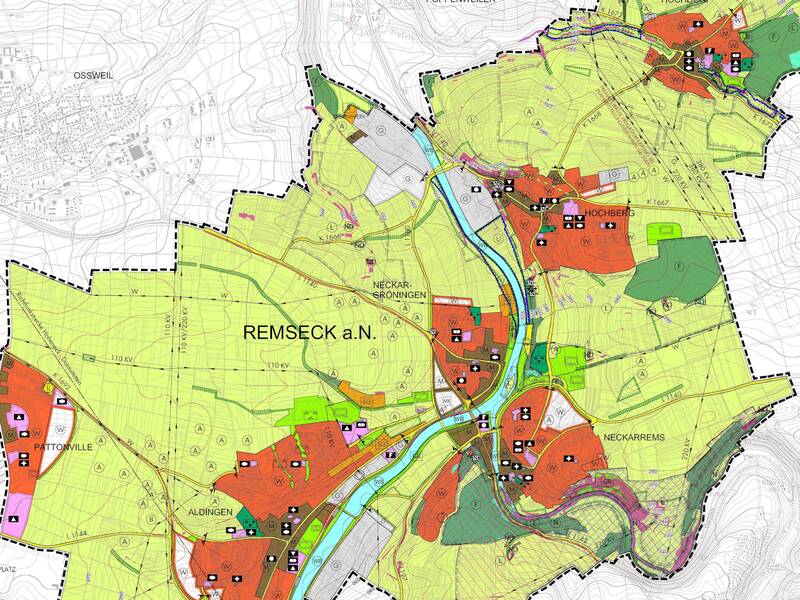 Abbildung Flächennutzungsplan 2015 der Stadt Remseck am Neckar