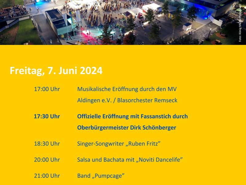 Programm des Marktplatzfestes 2024, Freitags