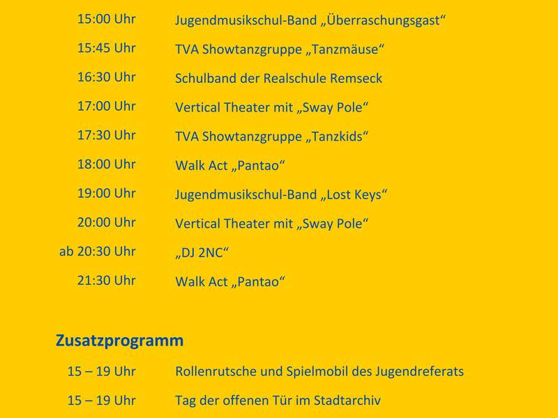 Programm des Marktplatzfestes 2024, Freitags